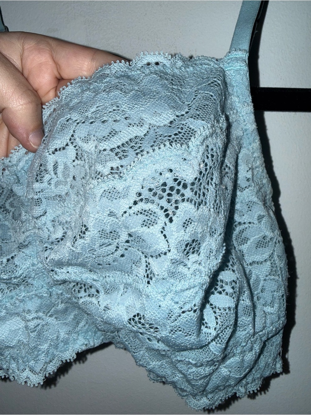 Montelle Intimates Cup-Sized Lace Bralette in Light Blue - Picture 4 of 5